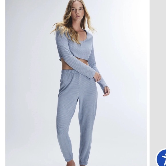 Savage X Fenty Other - SAVAGE X FENTY MIDNIGHT CRUISE SLEEP PANT MOON DAISY BLUE/MASTERMIND GREY STRIPE